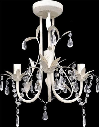 vidaXL - Kristallen - kroonluchter - met - wit - elegant - design - (3 - lampen)