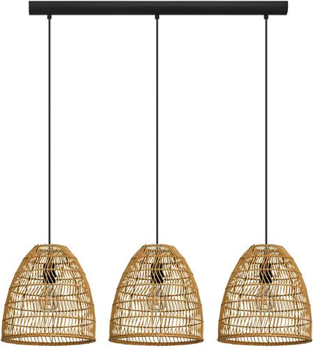 EGLO Ayesgarth Hanglamp - E27 - 91 cm - Zwart/Hout