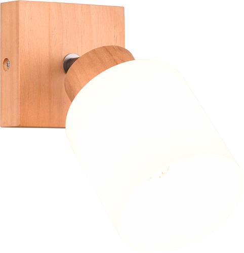 LED Wandspot - Wandverlichting - Trion Asmara - E14 Fitting - Vierkant - Mat Bruin - Hout