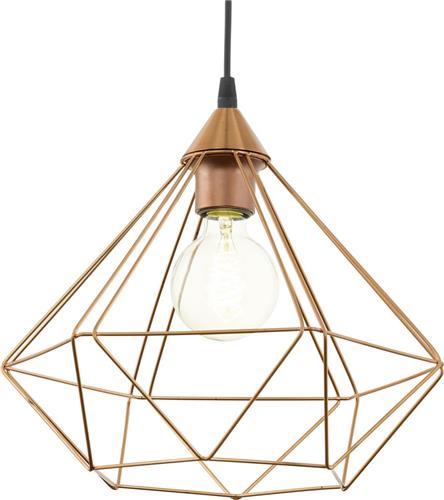 EGLO Tarbes Hanglamp - E27 - Ø 32,5 cm - Zwart/Koper