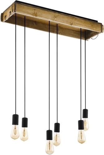 EGLO Wootton Hanglamp - E27 - Ø 42 cm - Zwart;Bruin