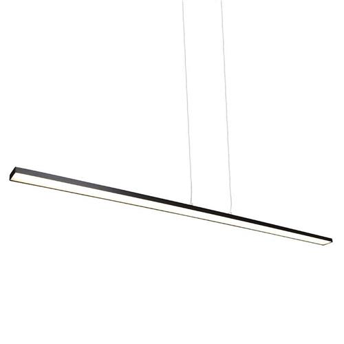 QAZQA banda - Moderne LED Hanglamp voor boven de eettafel | in eetkamer - 1 lichts - L 121 cm - Zwart - Woonkamer