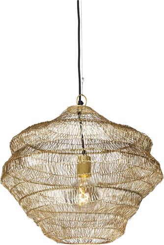 QAZQA vadi - Oosterse Hanglamp - 1 lichts - Ø 45 cm - Goud/messing - Woonkamer