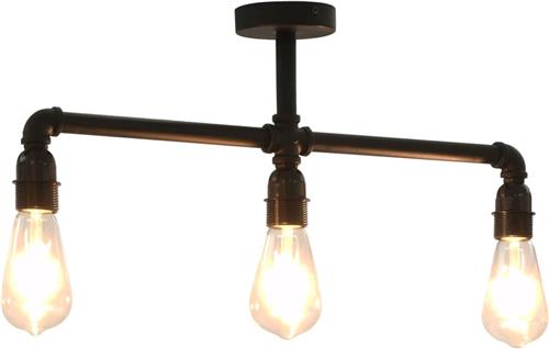 vidaXL Plafondlamp 3xE27 zwart