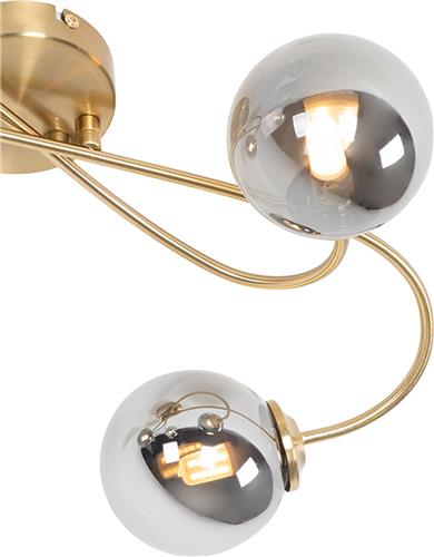 QAZQA athens - Landelijke Plafondlamp - 4 lichts - L 525 mm - Goud/messing - Woonkamer | Slaapkamer | Keuken