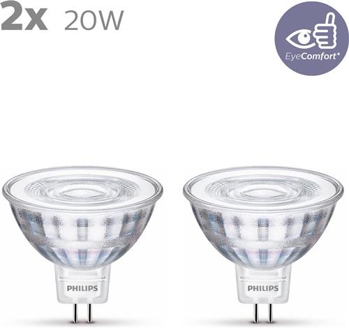 Philips energiezuinige LED Spot - 20 W - GU5.3 - warmwit licht - 2 stuks - Bespaar op energiekosten