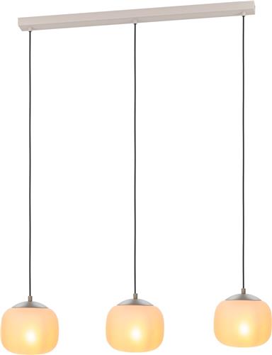 EGLO Cominio Hanglamp - E27 - 88,5 cm - Zandkleurig/Taupe - Glas