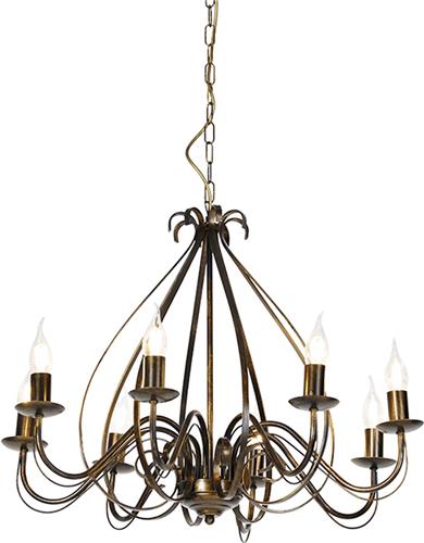 QAZQA giuseppe - Art Deco Kroonluchter - 8 lichts - Ø 60 cm - Goud/messing - Woonkamer | Slaapkamer | Keuken