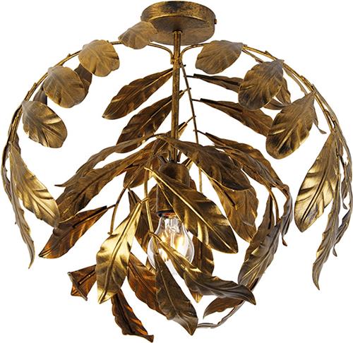 QAZQA linden - Klassieke Plafondlamp - 1 lichts - Ø 45 cm - Goud/messing - Woonkamer | Slaapkamer | Keuken