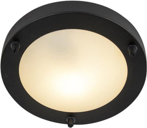 QAZQA yuma - Moderne Plafondlamp voor buiten - 1 lichts - Ø 180 mm - Zwart - Buitenverlichting