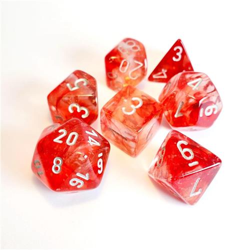 Chessex 7-Die set Nebula Luminary - Red/Silver