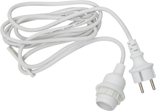 OP=OP Hanglamp Outdoor wit IP44 E27 met 2.5M kabel en Stekker