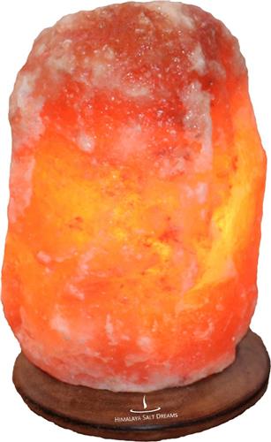 Himalaya Salt Dreams - Zoutlamp - Tafellamp - 4-6Kilo - 25cm Hoog - Houtenvoet