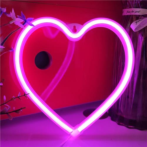 BOTC Neon Lamp - Wandlamp - Neon Verlichting - Neon Led Lamp - Planeet - Hart - Roze