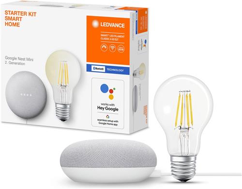 LEDVANCE STARTER KIT SMART HOME GOOGLESEST + CLASSIC A6- FIL DIM E27 BT