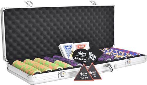 Keramische Cashgame Pokerset 500 Poker Chips Compleet - pokerkoffer - pokersets - pokerfiches - pokerchips - poker kaarten - pokerkaarten - dealerbutton - all in button - cut card