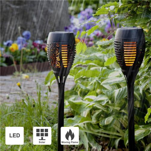 Star Trading zonnefakkels | Set van 6 solarlampen buiten | Tuinlamp op zonne-energie | LED-tuinverlichting op zonne-energie | Tuinverlichting op zonne-energie | Tuindecoratie op zonne-energie voor tuin | Balkon | tuin| oprit | manier | bed