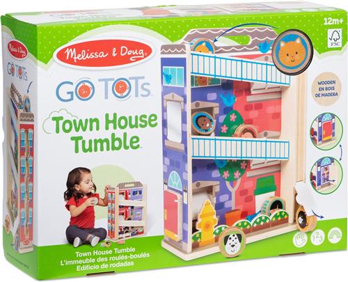 Melissa & Doug GO Tots Houten flatgebouw tuimelpret (met 3 schijven) - Houten speelgoed - Vroeg leren speelgoed voor peuters - Sensorische ballen -12 m+- Cadeau voor baby jongens en meisjes