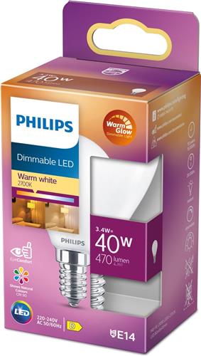 Philips LED Kogellamp Mat - 40 W - E14 - Dimbaar warmwit licht