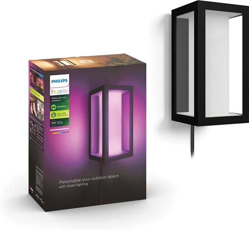 Philips Hue Impress muurlamp - wit en gekleurd licht - zwart - laagspanning