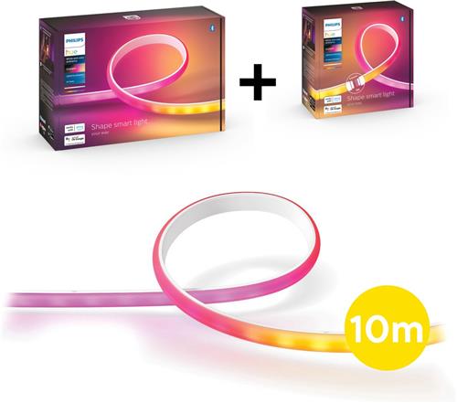 Philips Hue Gradient Lightstrip 10 Meter - Wit en Gekleurd Licht - LED Strip - Incl. Voedingskabel - Hue White and Color Ambiance Gradient