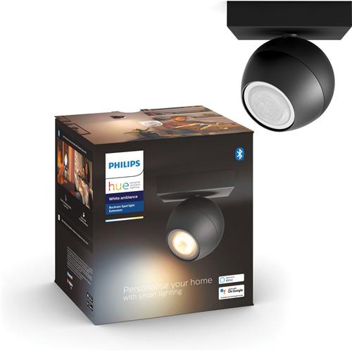 Philips Hue Buckram opbouwspot - warm tot koelwit licht - 1-spot - zwart