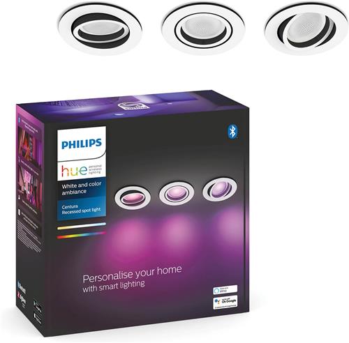 Philips Hue Centura inbouwspot - wit en gekleurd wit - 3-pack - wit - rond