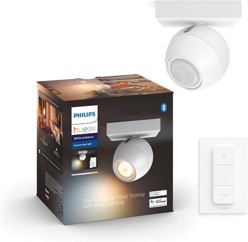 Philips Hue Buckram Opbouwspot - White Ambiance - GU10 - Wit - 5,5W - Bluetooth - Incl. Dimmer Switch