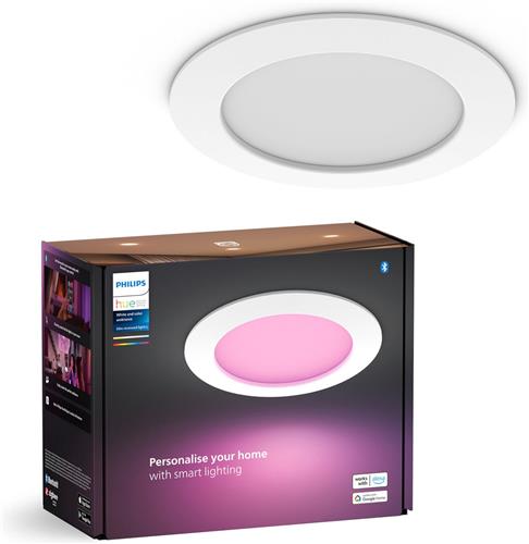 Philips Hue platte inbouwspot - wit en gekleurd licht - Ø170 mm - wit