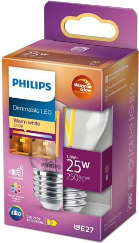 Philips LED Kogellamp Transparant - 25W - E27 - Dimbaar warmwit licht