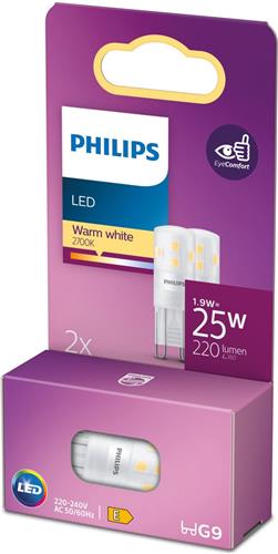 Energiezuinige Philips LED Capsule Transparant - 25 W - G9 - warmwit licht - 2 stuks - Bespaar op energiekosten