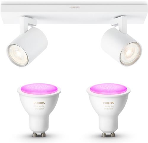 Philips Hue Runner Opbouwspot (Wit) - Wit en Gekleurd Licht - Plafondspot met 2 Lichtpunten - GU10 - Hue White and Color Ambiance