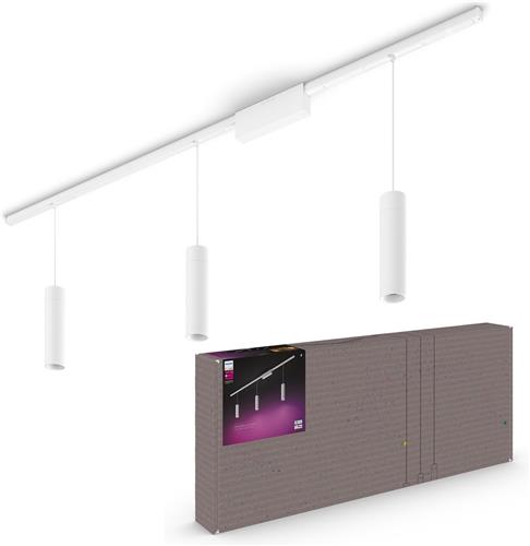 Philips Hue Perifo railverlichting plafond - wit en gekleurd licht - 3 hanglampen - wit - basisset