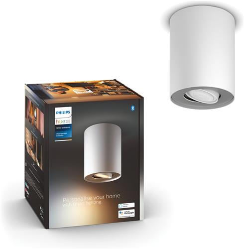 Philips Hue Pillar opbouwspot - warm- tot koelwit licht - 1-spot - wit - GU10