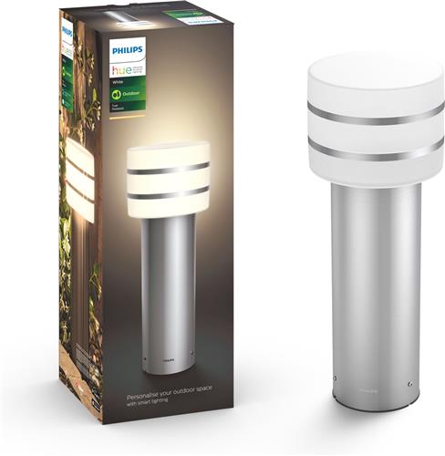 Philips Hue Tuar sokkellamp - warmwit licht - aluminium - laag