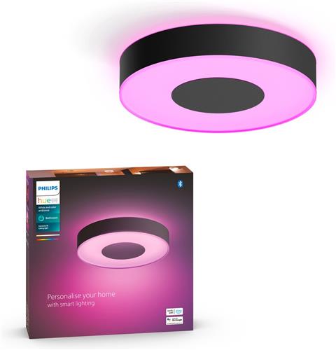 Philips Hue Xamento badkamerplafondlamp - wit en gekleurd licht - zwart - 38cm