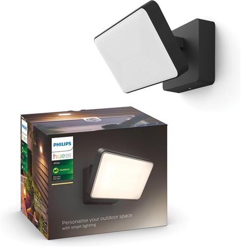 Philips Hue Outdoor Welcome Floodlight Schijnwerper - zachtwit licht - Zwart - 15W - IP44