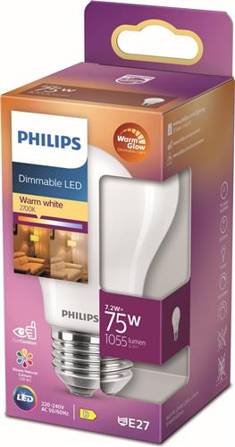 Philips LED Lamp Mat 75W E27 Dimbaar Warm Wit Licht