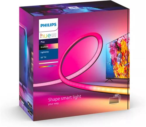 Philips Hue Play Gradient Lightstrip 55 inch - Televisie - Zwart - 20W - incl. Voeding en steunen