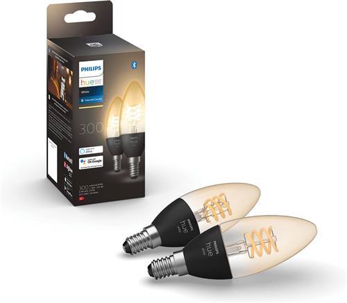 Philips Hue Filament Lichtbron E14 Kaarslamp - zachtwit licht - 2-pack - Bluetooth