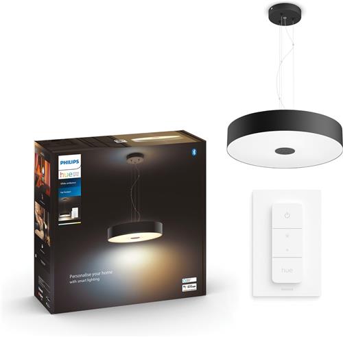 Philips Hue Fair hanglamp - warm tot koelwit licht - zwart - 1 dimmer switch