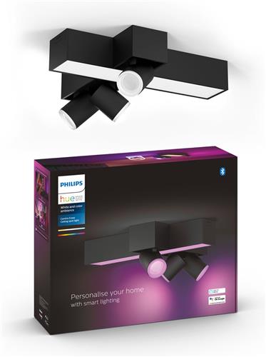 Philips Hue Centris opbouwspot - wit en gekleurd licht - 3-spots - zwart - kruisvorm