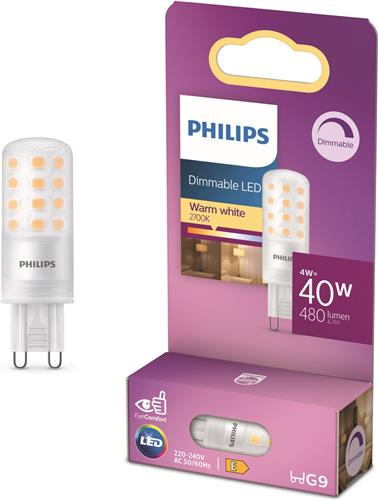 Energiezuinige Philips LED Capsule Transparant - 40 W - G9 - Dimbaar warmwit licht - Bespaar op energiekosten