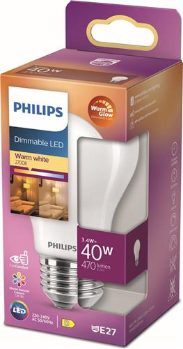 Philips LED Lamp Mat - 40 W - E27 - Dimbaar warmwit licht