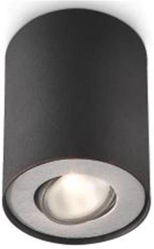 Philips myLiving Pillar Opbouwspot - LED - GU10 - Zwart - 20W - 270 lumen