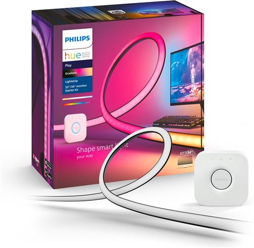 Philips Hue starterkit - Play gradient lightstrip PC monitor - wit en gekleurd licht  32-34 inch monitor