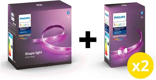 Philips Hue Lightstrip Plus 4 Meter - Wit en Gekleurd Licht - LED Strip - Incl. Voedingskabel - Hue White and Color Ambiance