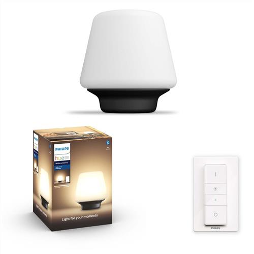 Philips Hue Wellness Tafellamp - White Ambiance - E27 - Zwart - 8,5W - Bluetooth - incl. Dimmer Switch