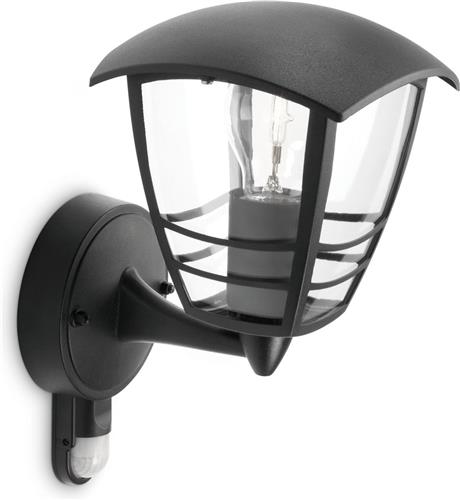 Philips Creek buitenwandlamp - met sensor - zwart