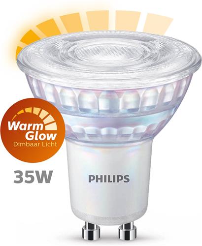 Philips LED lamp GU10 Reflector Spot Lichtbron - Warm wit - 2,6W = 35W - Ø 5 cm - Dimbaar - 1 stuk